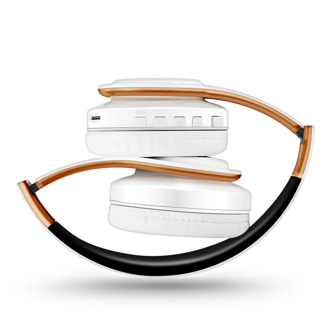 Stereo Wireless Headphones Bluetooth Headset with Mic SD Card Slot for Girls - Samsung Sport Style - 20 Hours Playtime White Gold A36052a027194427c9e062f00d241544cG Amrit Store